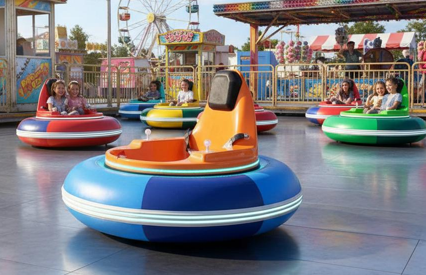 Bumper cars w parku rozrywki