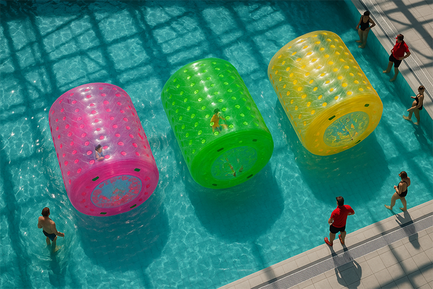 Zabawa w walcu wodnym